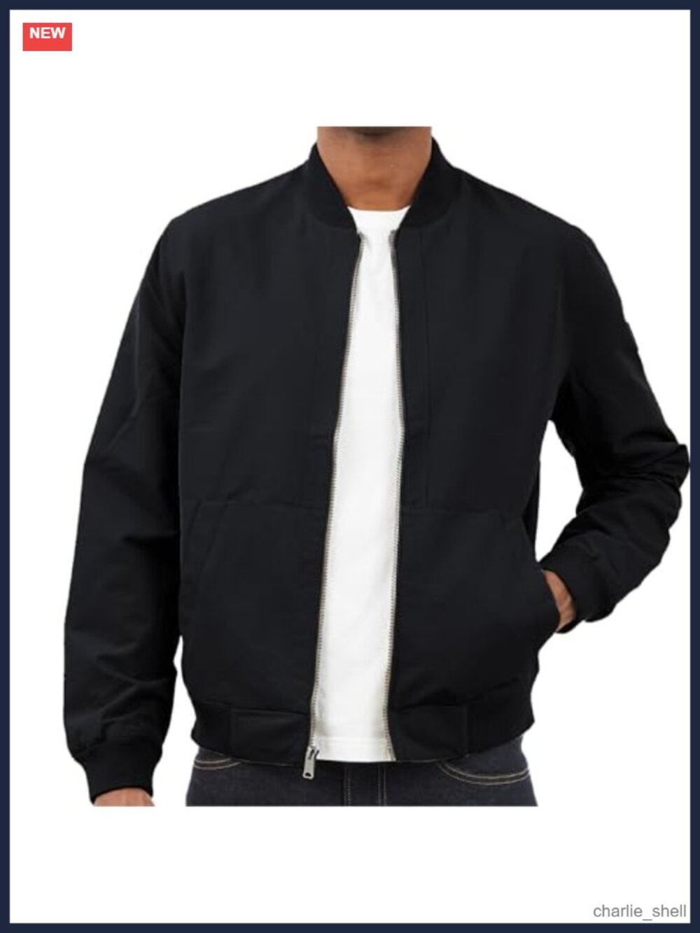 Mens Bomber Jacket Lightweight 100% Polyester Zip Up Casual